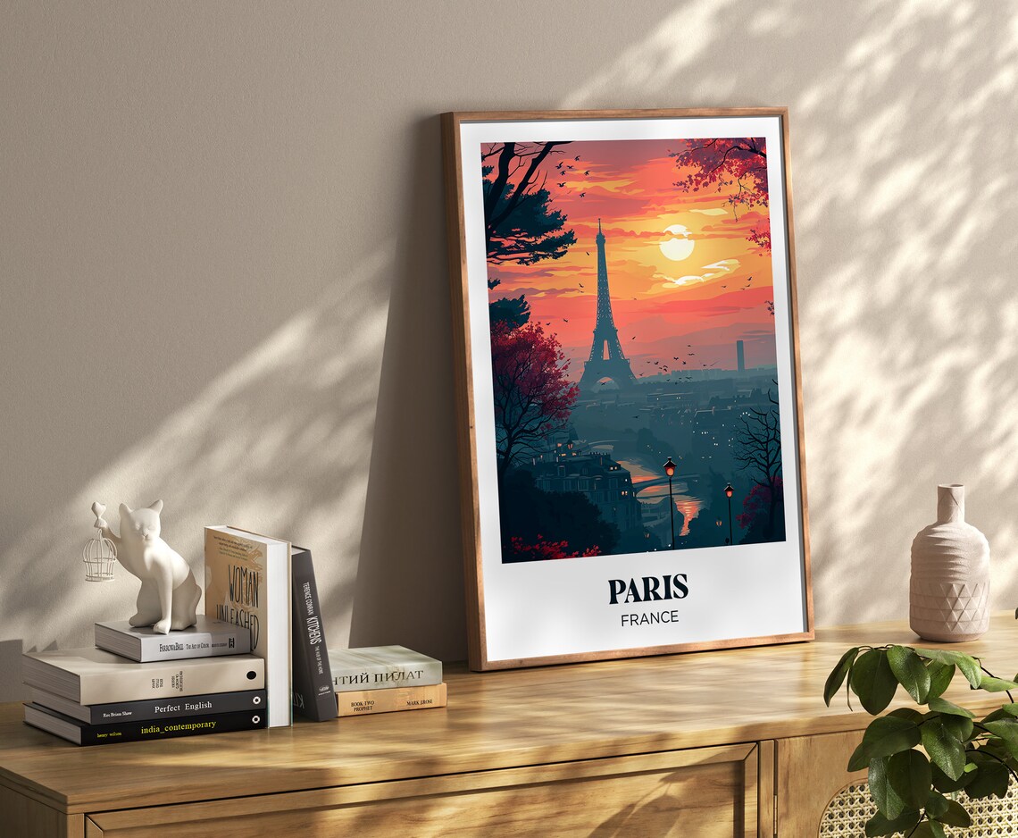 Paris Travel Poster, Eiffel Tower Watercolor Print - Image 4