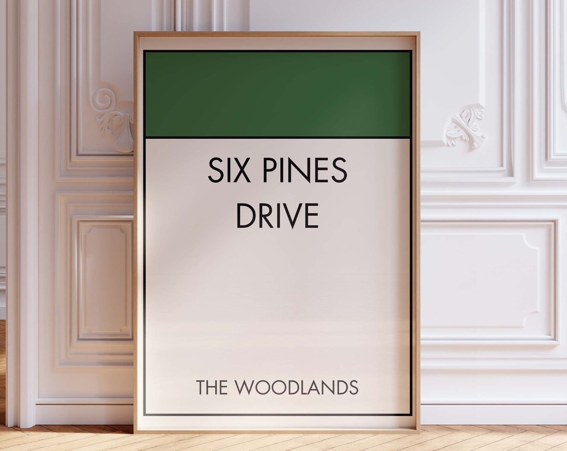 Six Pines Drive The Woodlands Texas Minimalist Street Sign Poster