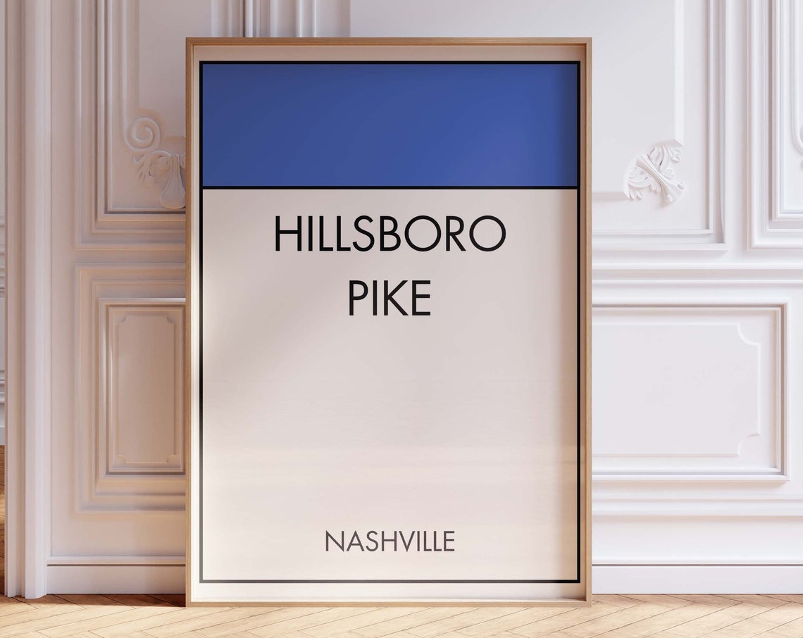 Hillsboro Pike Nashville Tennessee Minimalist Street Sign Poster