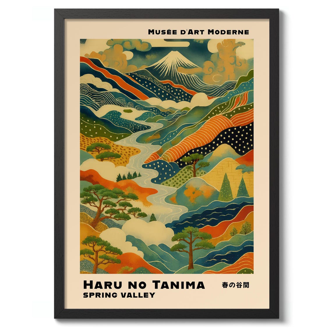 Haru No Tanima Spring Valley Japanese Woodblock Style Museum Poster