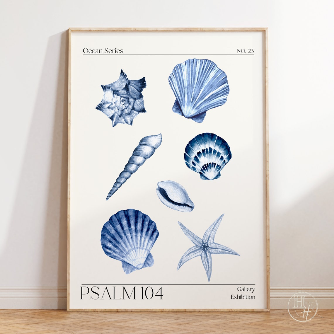 Psalm 104 Ocean Series Blue Seashell Gallery Exhibition Poster