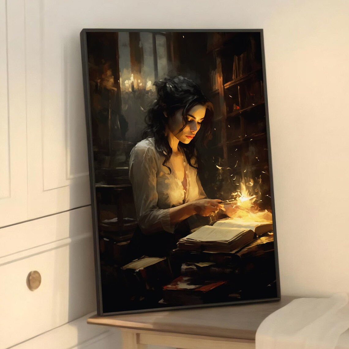 Woman Reading, Modern Art Print, Magical Light - Image 5