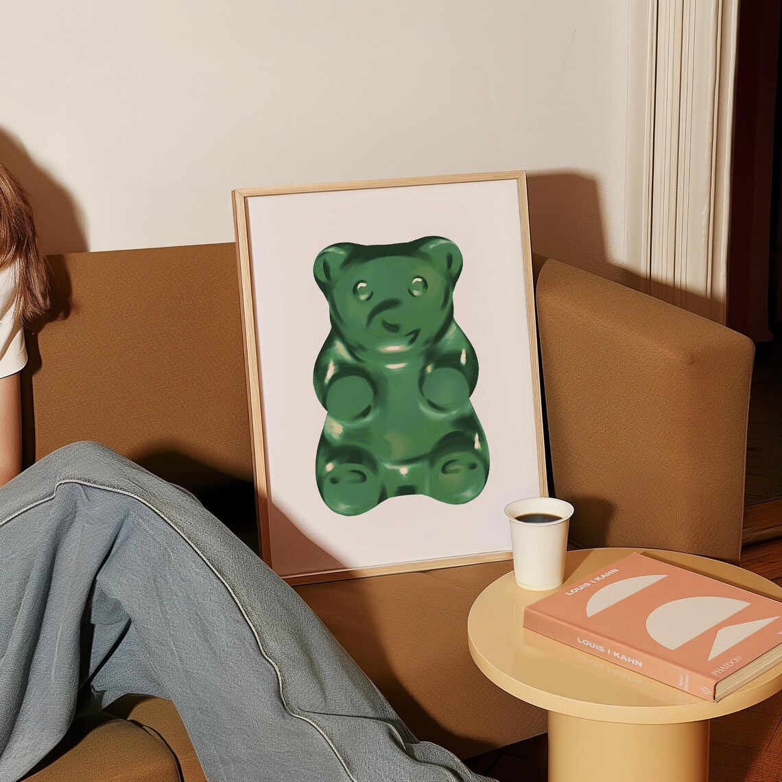 Glossy Green Gummy Bear Pop Candy Fun Trendy Kids Room Poster - Image 2