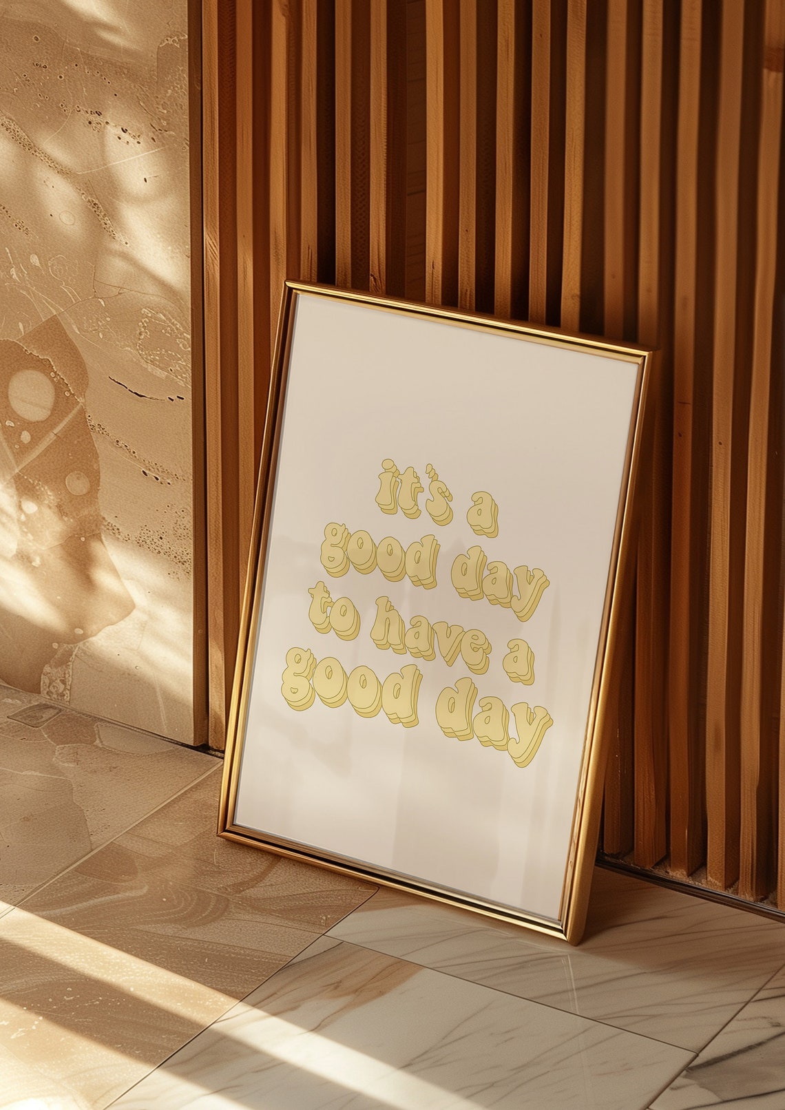 Good Day Yellow Bubble Letter Positive Quote Poster Art Office Decor - Image 3