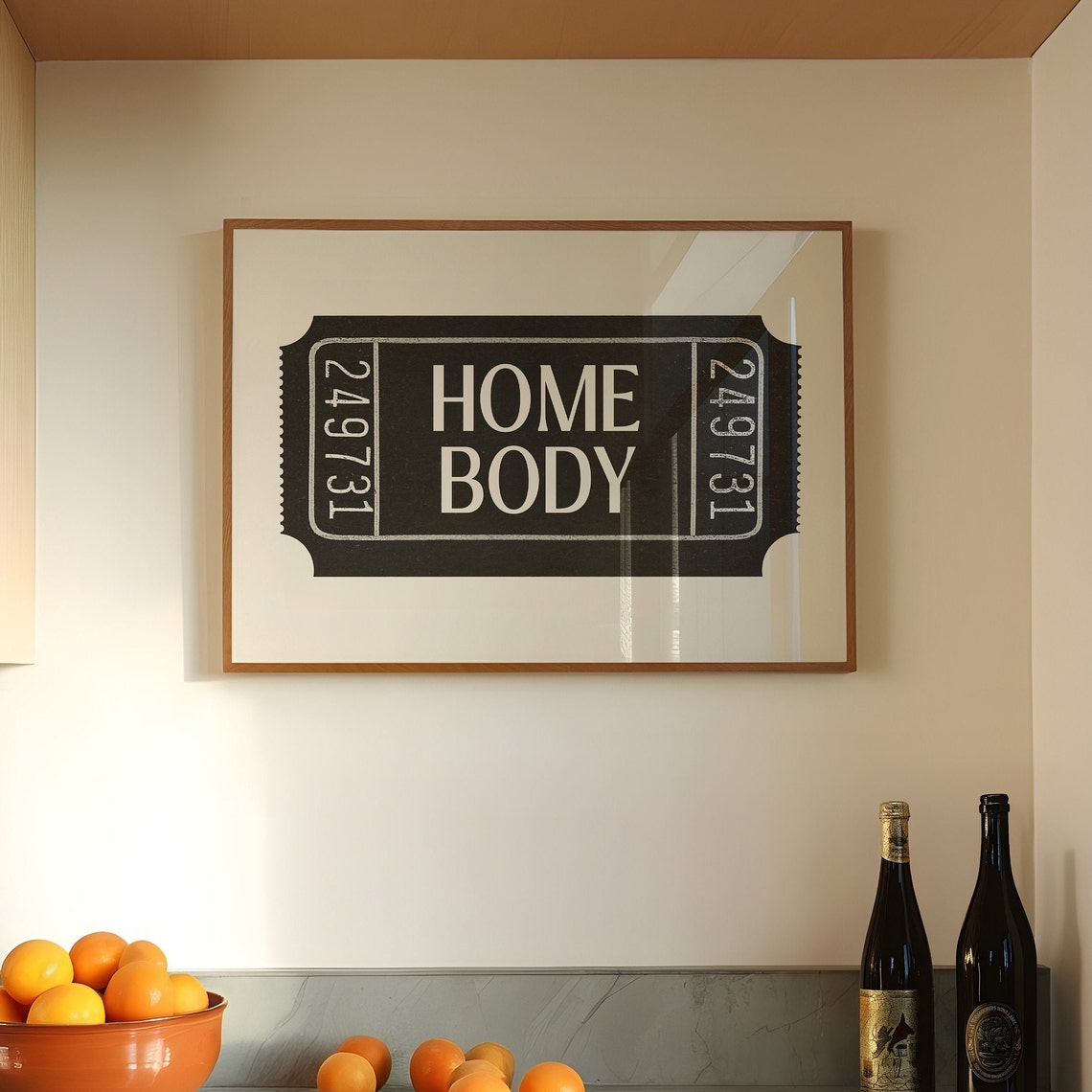 Funny Vintage Home Body Ticket Stub Black And White Cozy Poster - Image 3