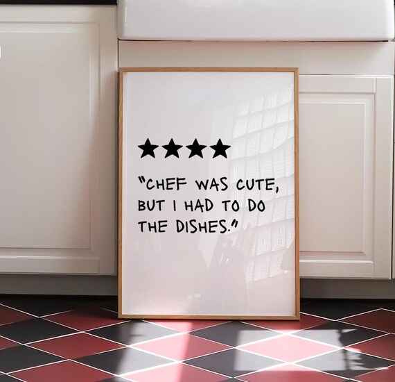 Aesthetic Kitchen Wall Art Print Food Art Print Kitchen Wall Art Trendy Art Print Kitchen Decor Chef Was Cute Print