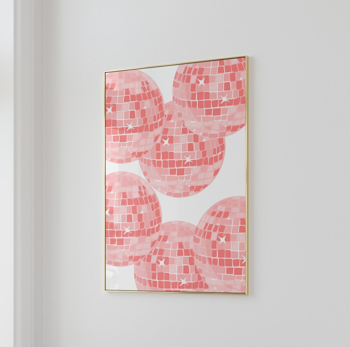 Pink Disco Ball Sparkle Party Celebration Art Poster Party Decor - Image 2