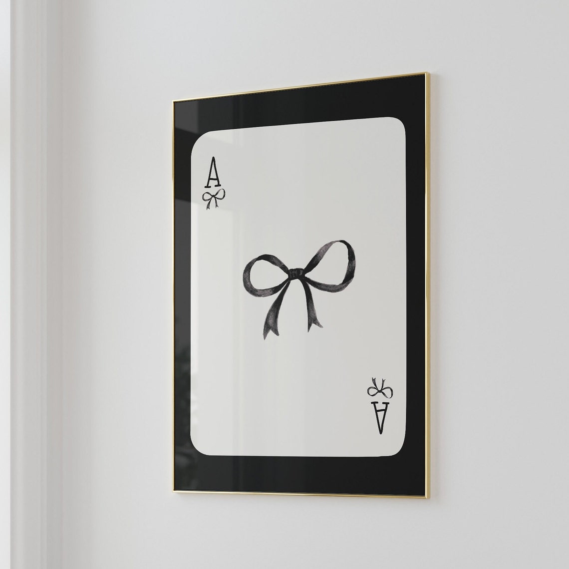 Black Bow Ace Card Black Border Bold Coquette Girly Wall Poster - Image 2
