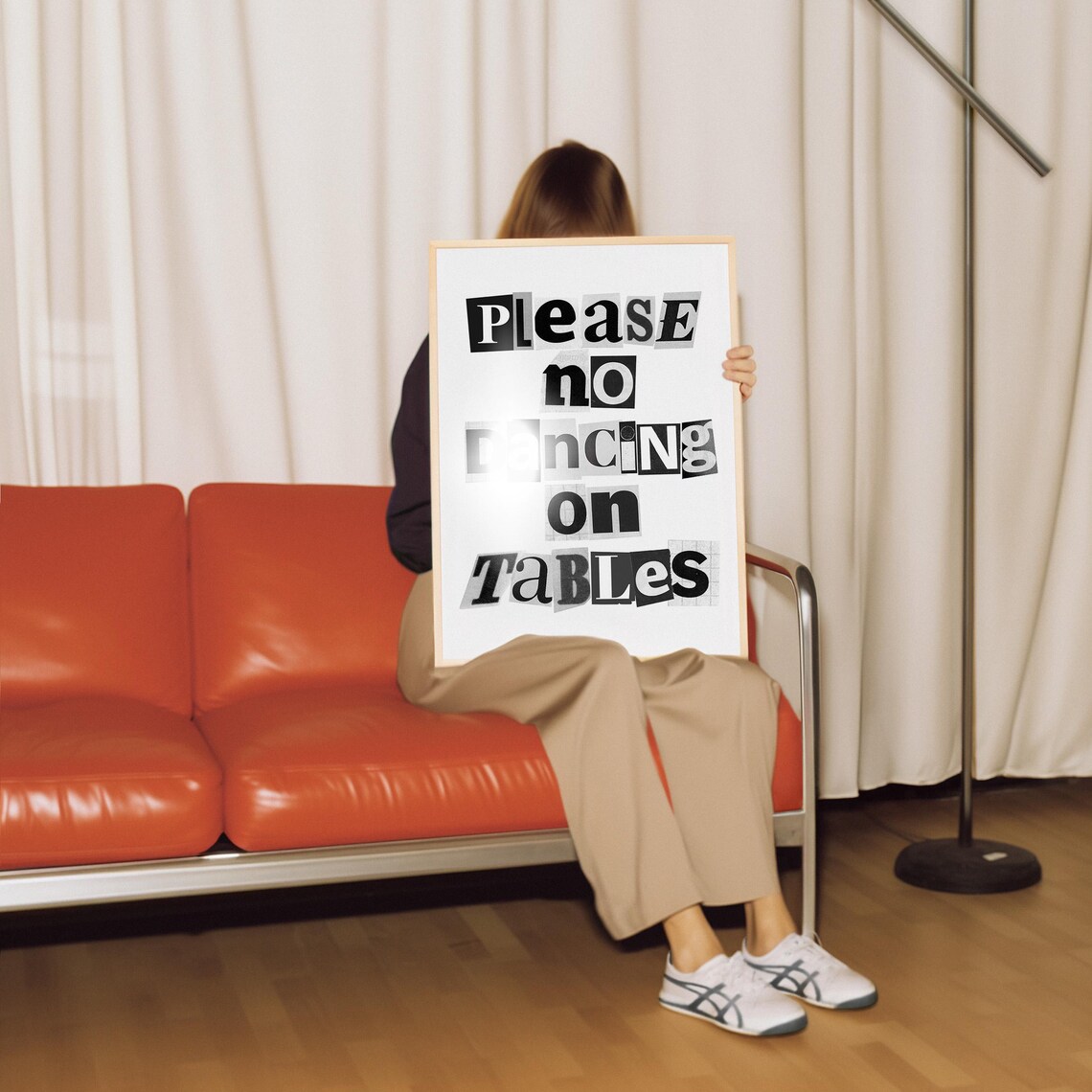 Please No Dancing On Tables Retro Typography Art Print - Image 4