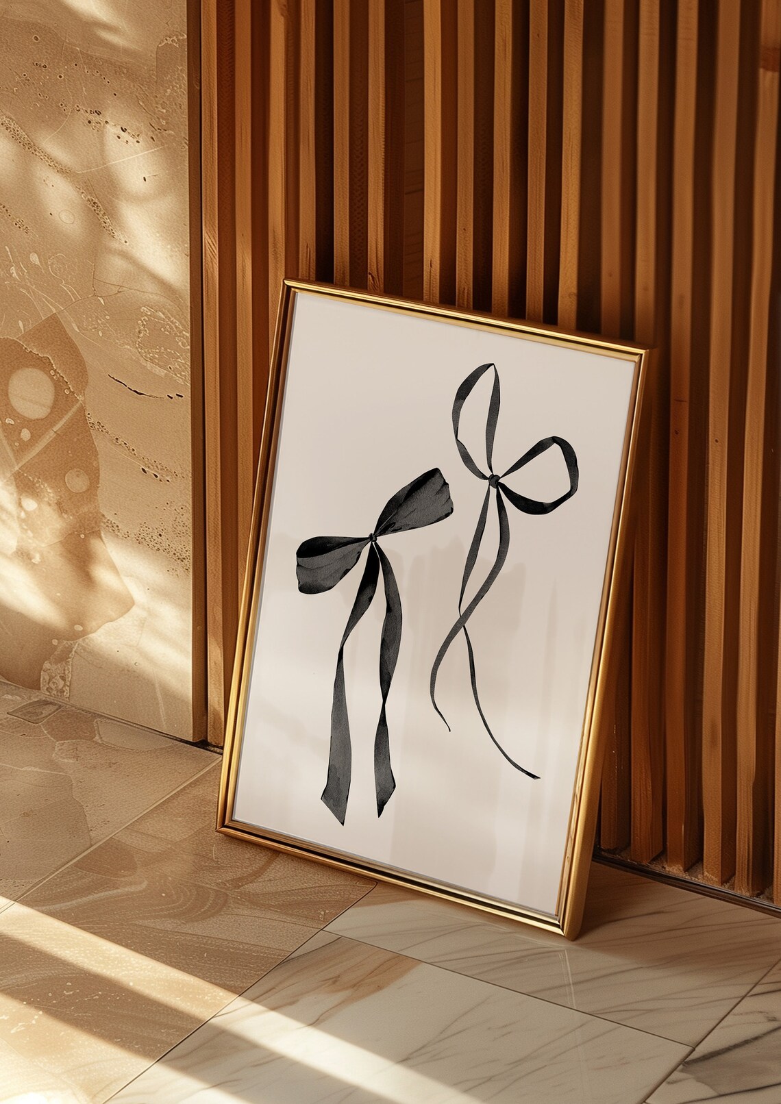 Bow Art Print, Neutral Coquette Dorm Decor