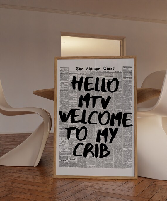 Trendy Wall Art 70s Style Print Black And White Prints Aesthetic Wall Art Retro Newspaper Poster Typography Art Prints Funky Print