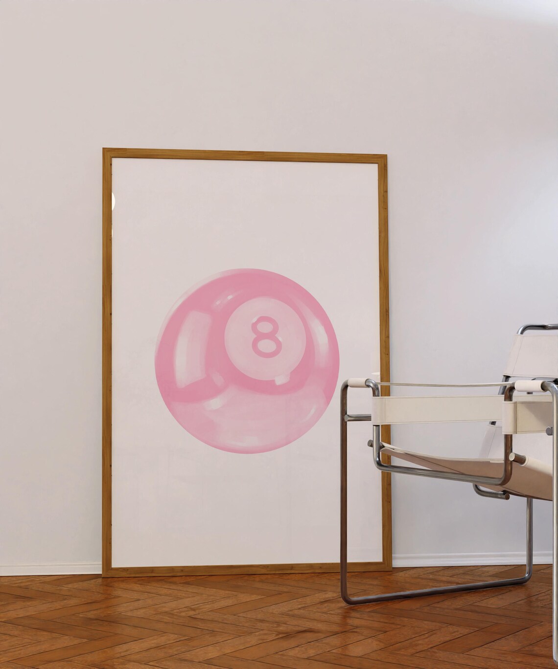 Sweet Pink 8 Ball Glossy Watercolor Preppy Trendy Room Poster - Image 3