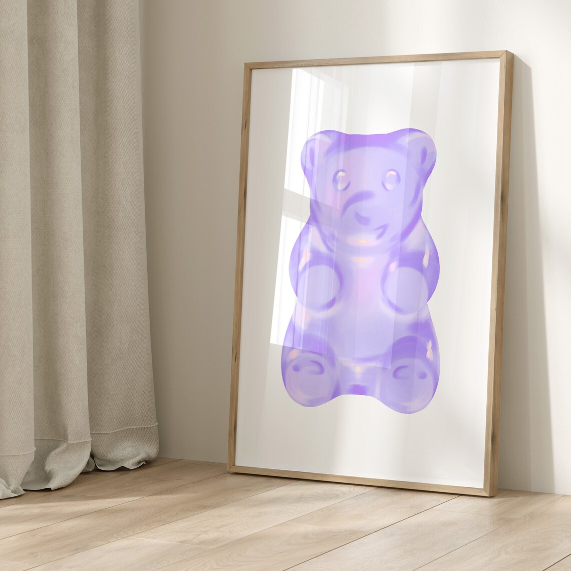 Gummy Bear Art Print, Lilac Preppy Dorm Decor - Image 3