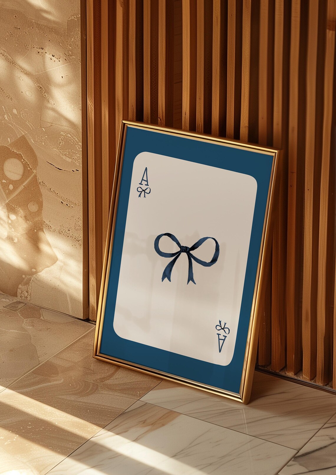 Navy Blue Bow Wall Art, Coquette Art Print - Image 3