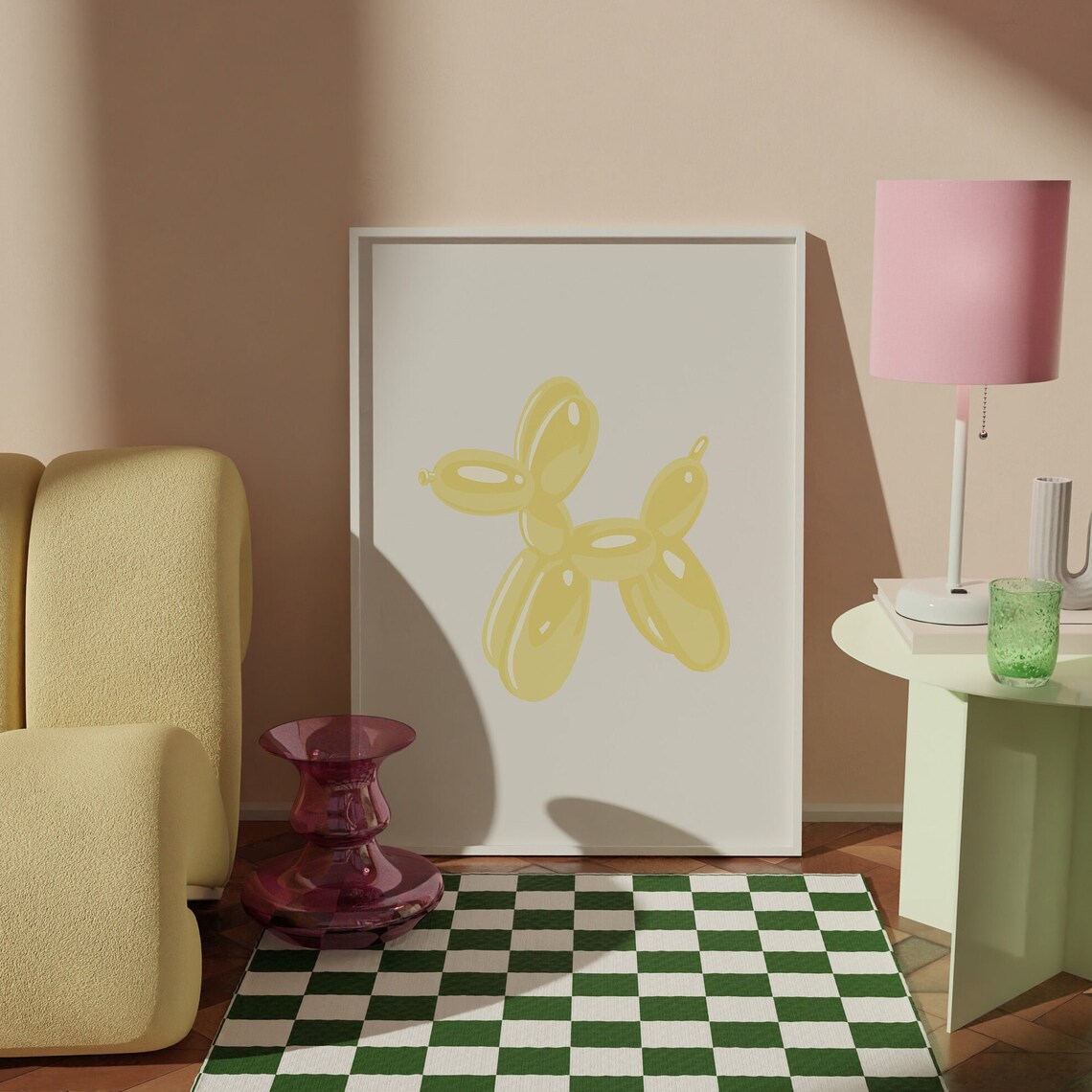 Yellow Wall Art, Preppy College Dorm Poster - Image 3
