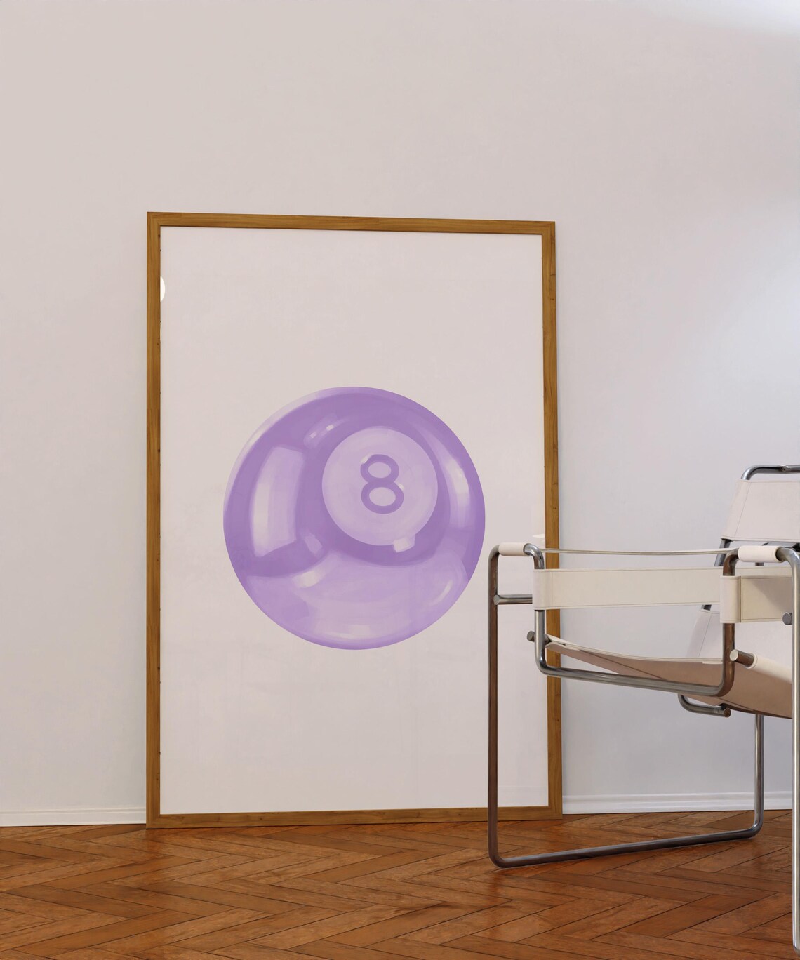 Lilac Purple 8 Ball Soft Watercolor Preppy Trendy Wall Poster - Image 2