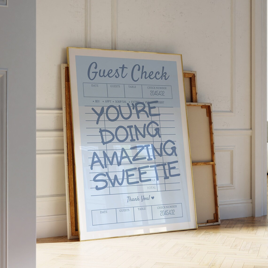 You're Doing Amazing Sweetie Guest Check Dusty Blue Trendy Poster - Image 2