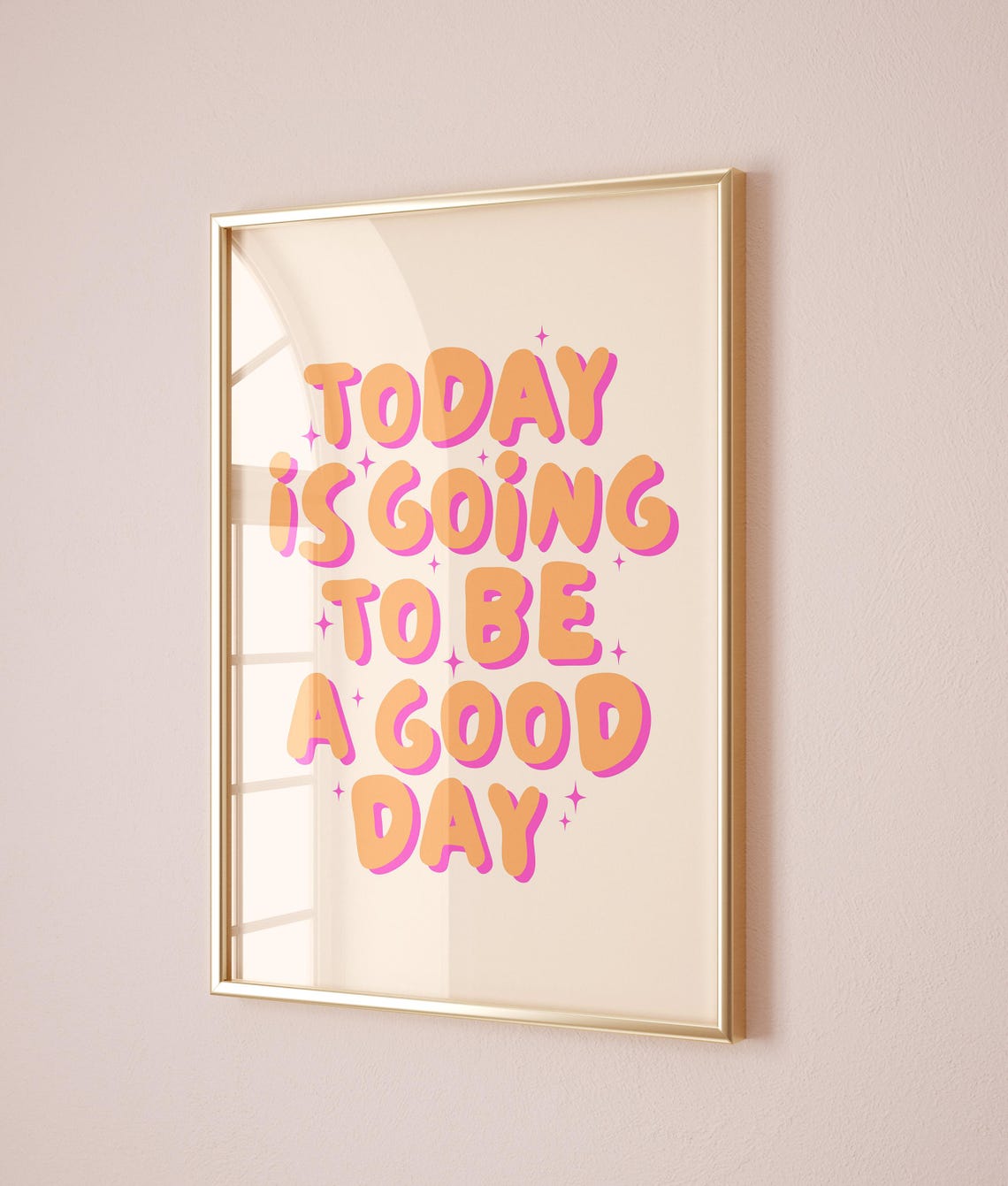 Todays A Good Day Funky Retro Wall Art Print Trendy Poster Aesthetic Room Decor Pink Orange Wall Art Preppy Dorm Room Decor Teen Girl Art - Image 3