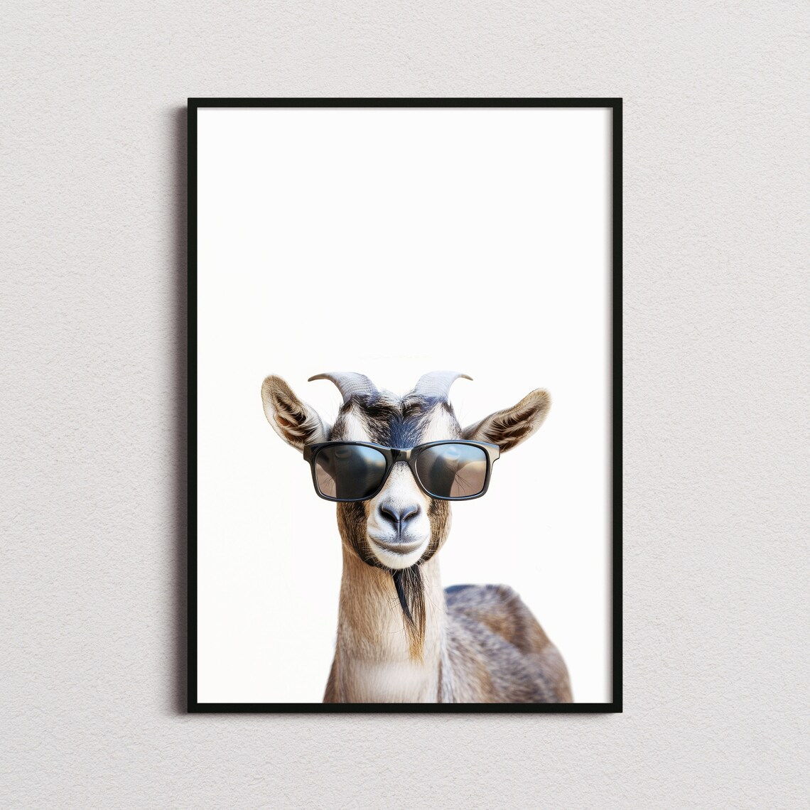 Goat in Sunglasses Funny Animal Art Print