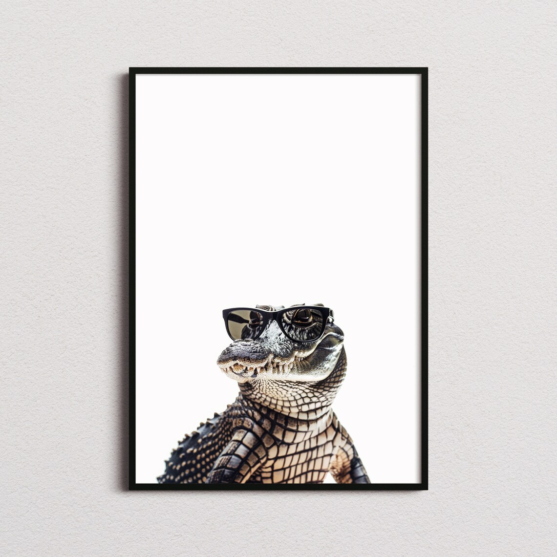 Crocodile in Sunglasses Funny Animal Art Print