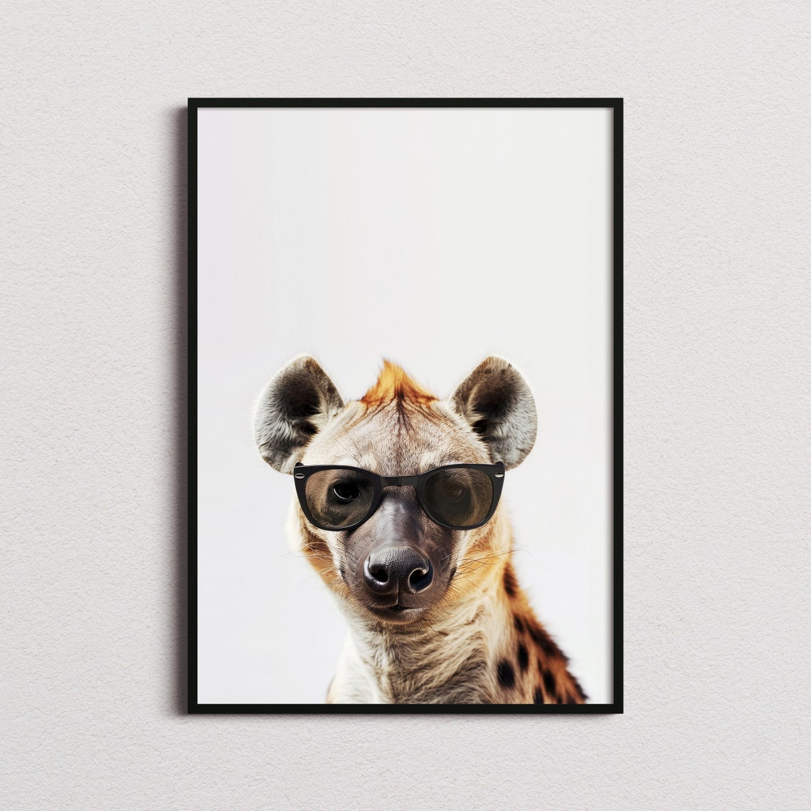 Hyena In Sunglasses Print Hyena Print Hyena Poster Funny Hyena Print Hyena Art Kids Bedroom Art Funny Animal Print