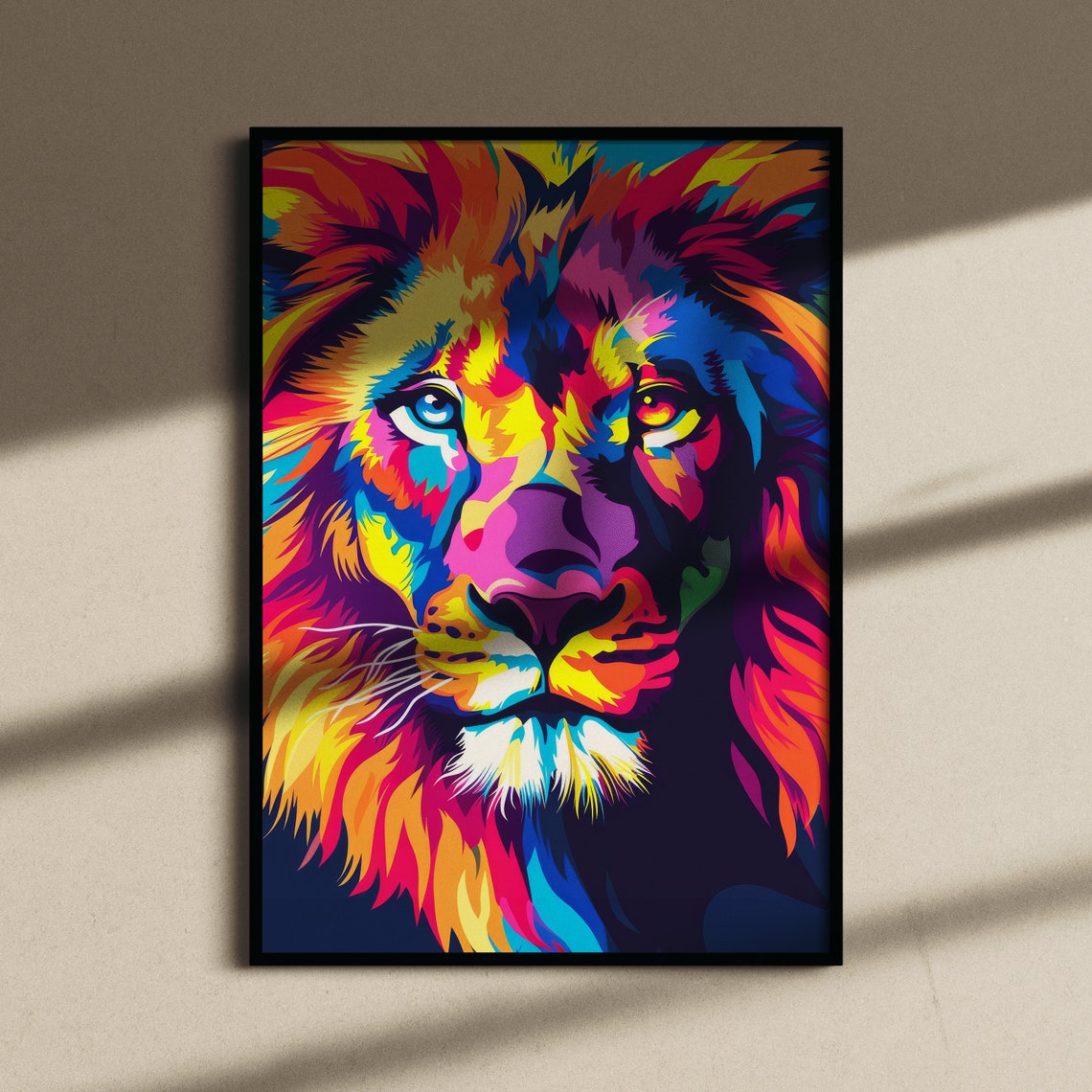 Lion Pop Art Print Lion Print Lion Poster Lion Art Lion Painting Colorful Art Pop Art Modern Wall Art Contemporary Art Stylish Art - Image 3