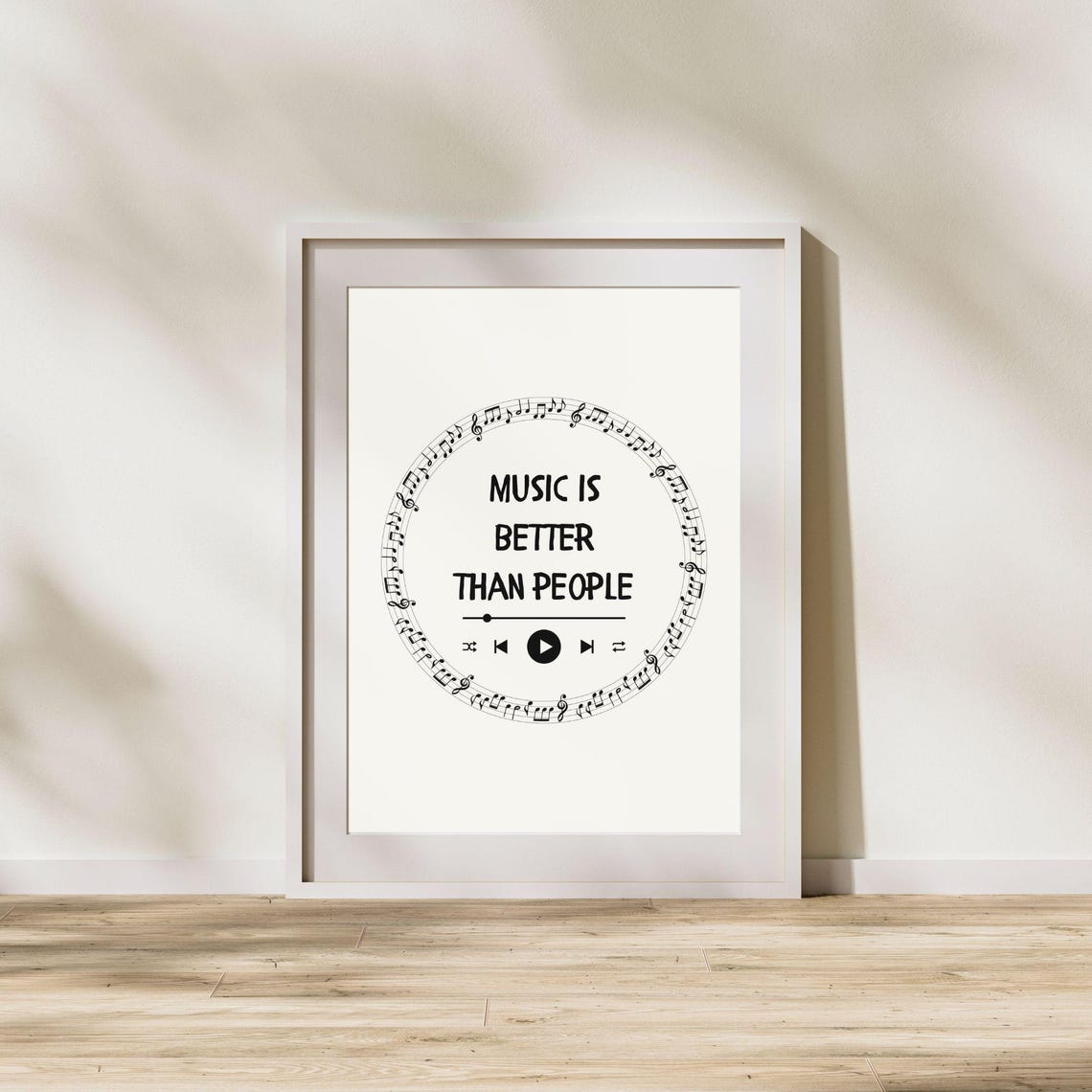 Music Is Better Than People Funny Music Lover Quote Notes Art Poster - Image 7