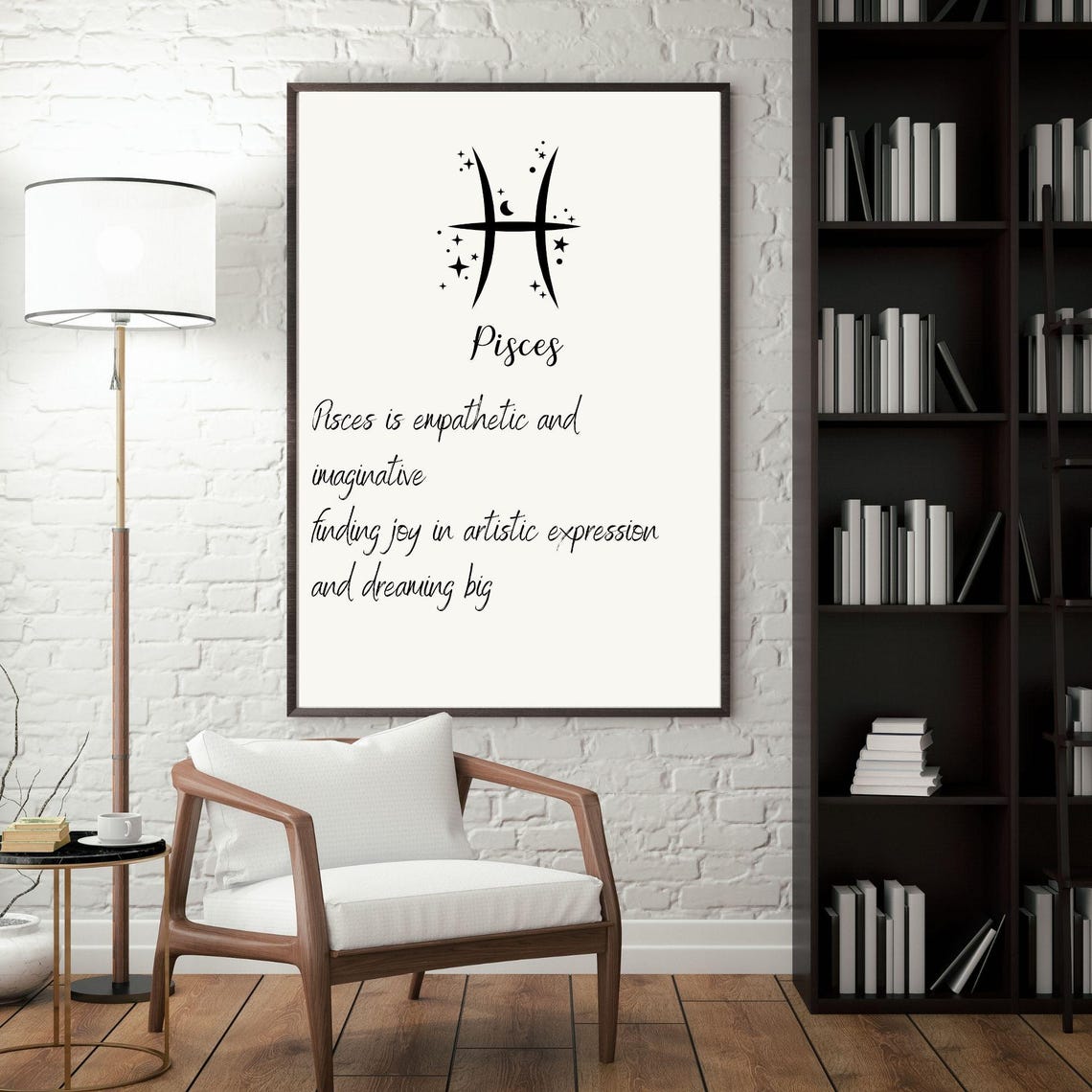 Pisces Zodiac Sign Minimalist Art Print - Image 2