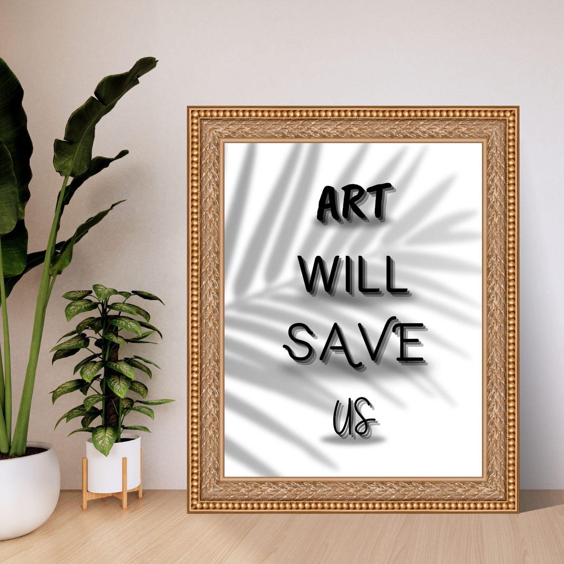 Art Will Save Us Bold Minimalist Typography Inspirational Wall Poster - Image 2