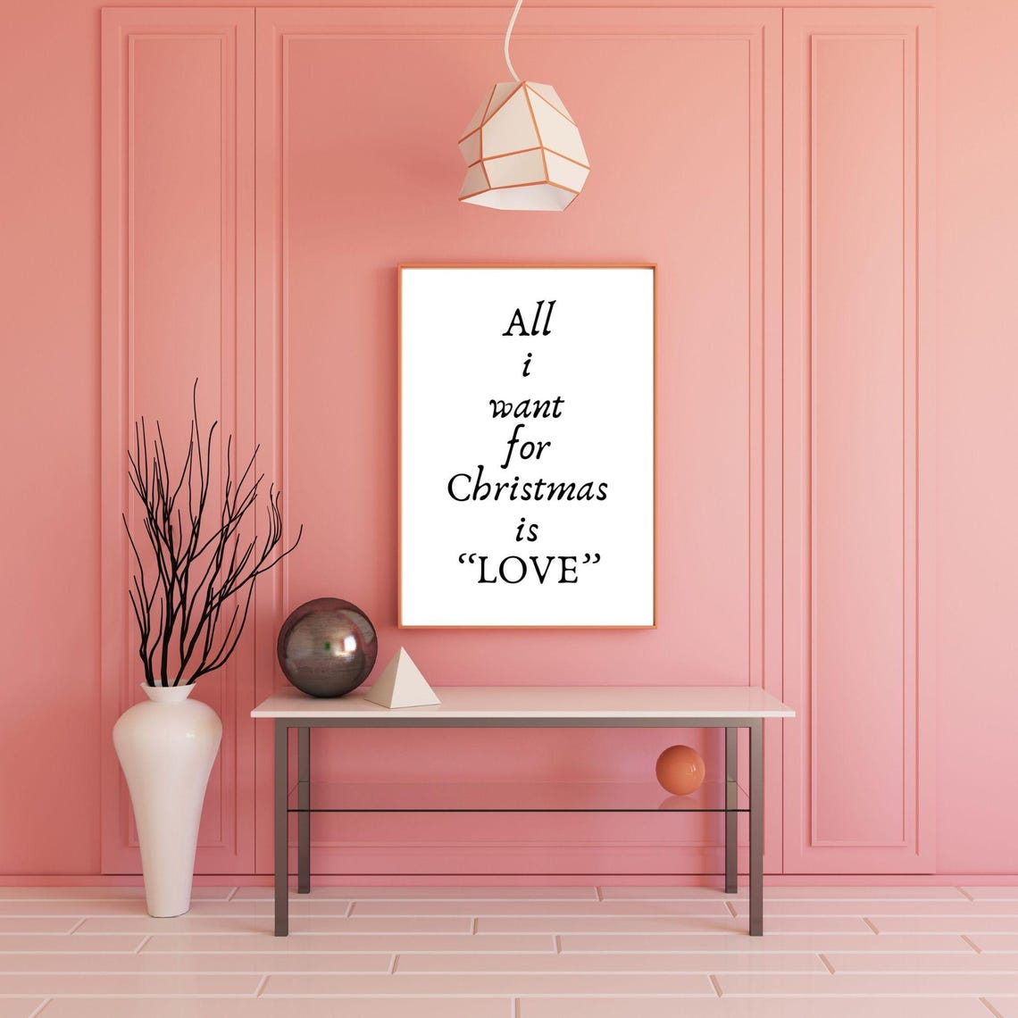 All I Want For Christmas Is Love Minimalist Script Holiday Poster - Image 5
