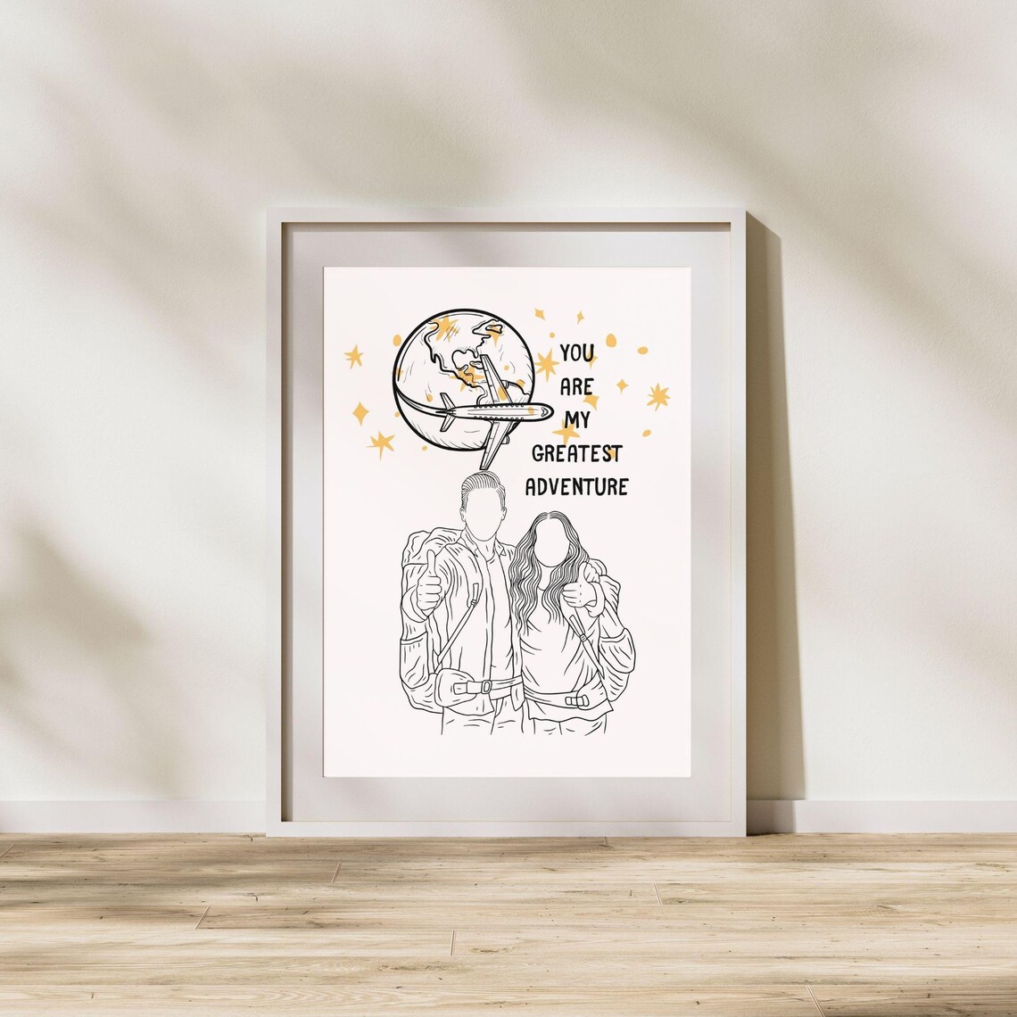 You Are My Greatest Adventure Travel Couple Line Art Wall Poster