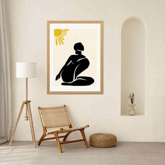Henri Matisse Inspired Abstract Female Body Art Wall Decor Woman Art Minimalist Cool Woman Poster Room Poster