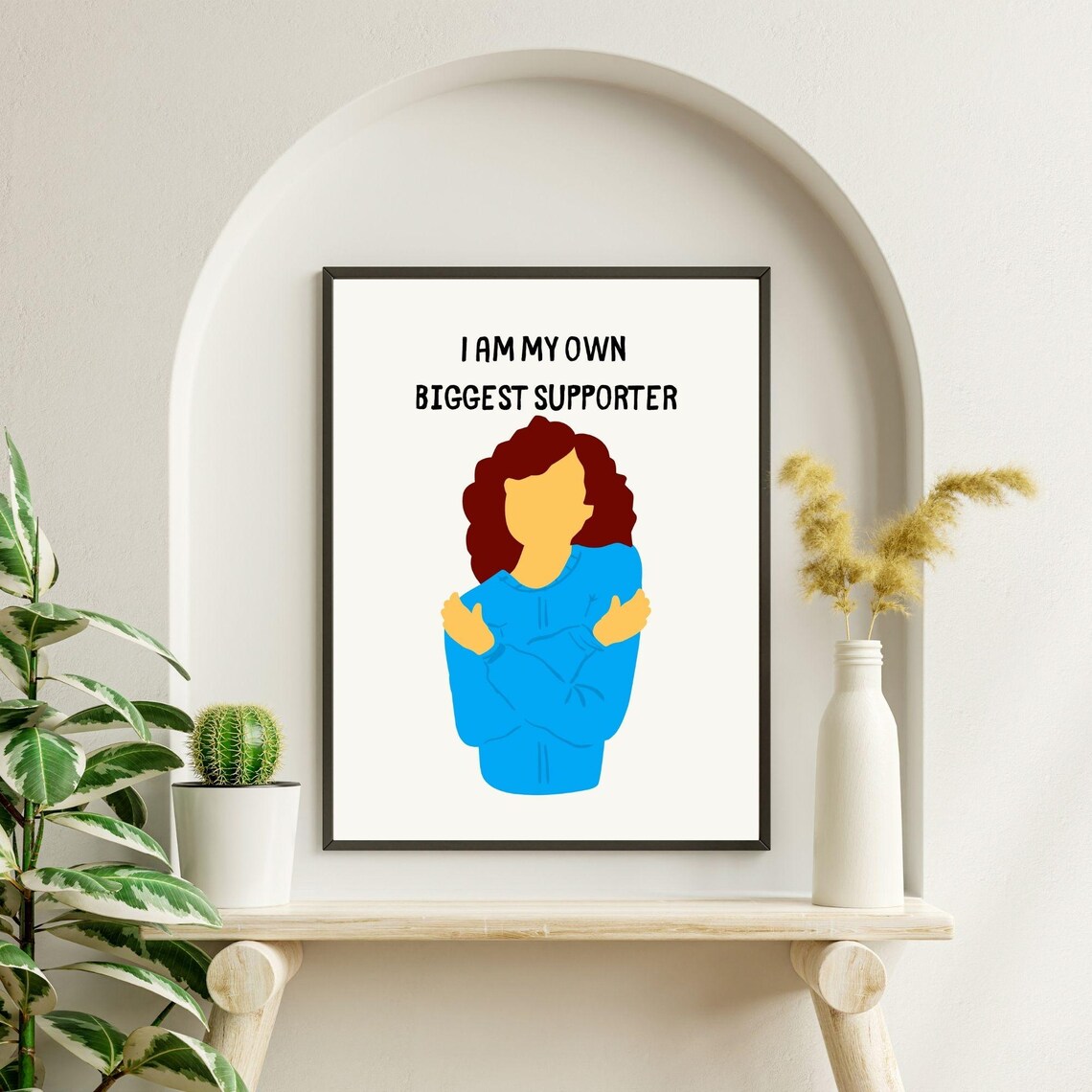 I Am My Own Biggest Supporter Self Hug Woman Illustration Self Love Wall Art Poster - Image 7