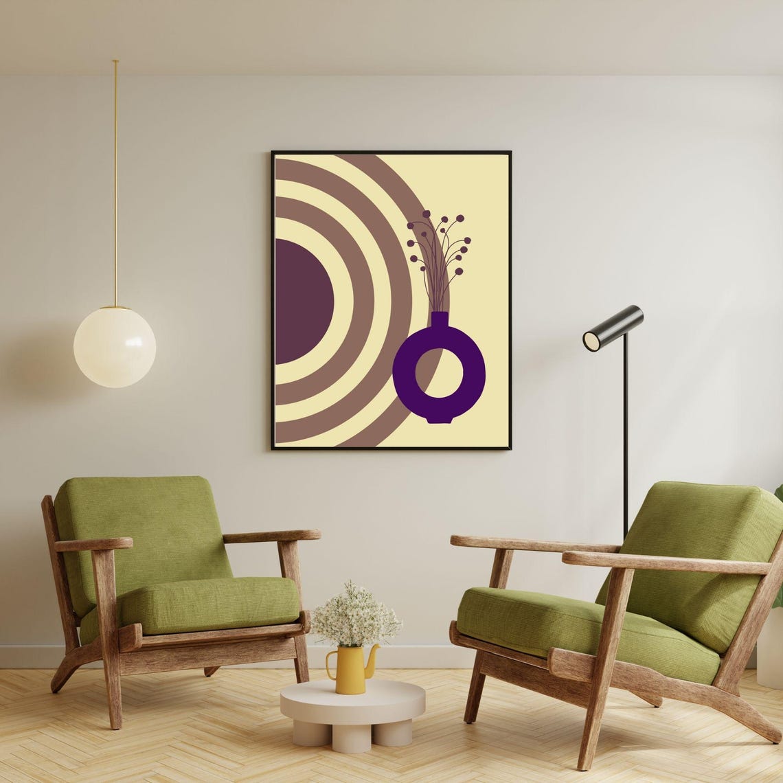 Purple Vase And Arches Boho Abstract Mid Century Minimalist Poster - Image 6