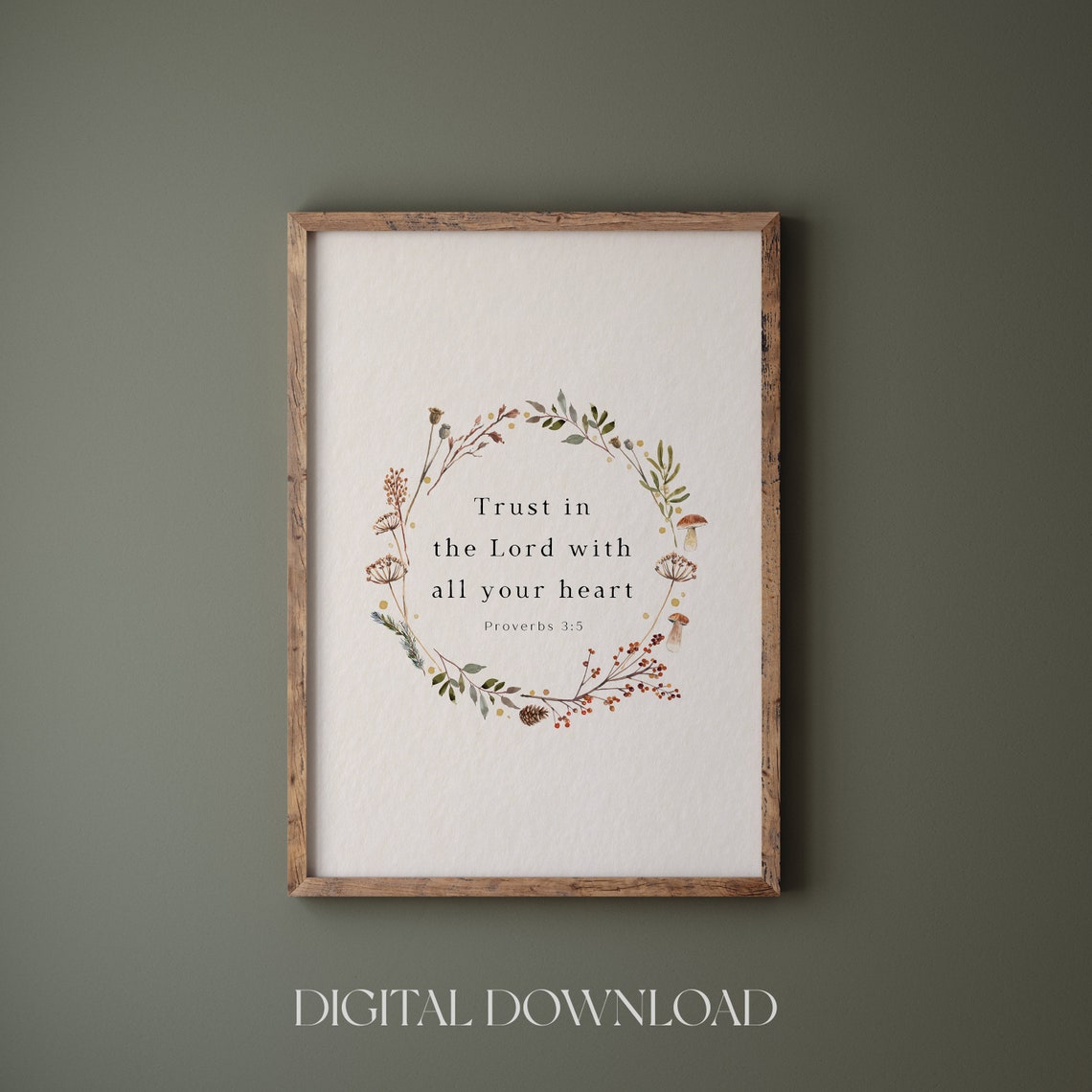 Trust In the Lord With All Your Heart Proverbs 3:5 Wreath Print - Image 5