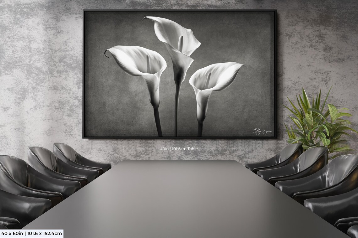 Black And White Calla Lily Botanical Wall Decor - Image 2
