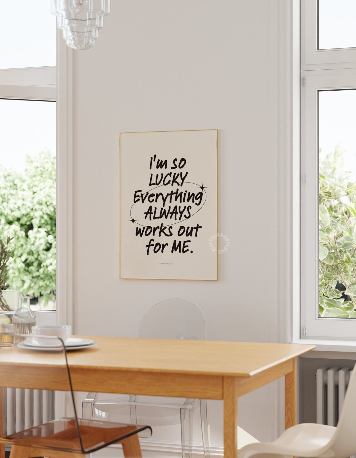 Lucky Girl Syndrome Affirmations Retro Art Print