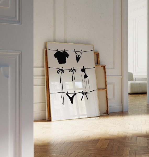Black And White Bow Wall Art Print, Coquette Decor