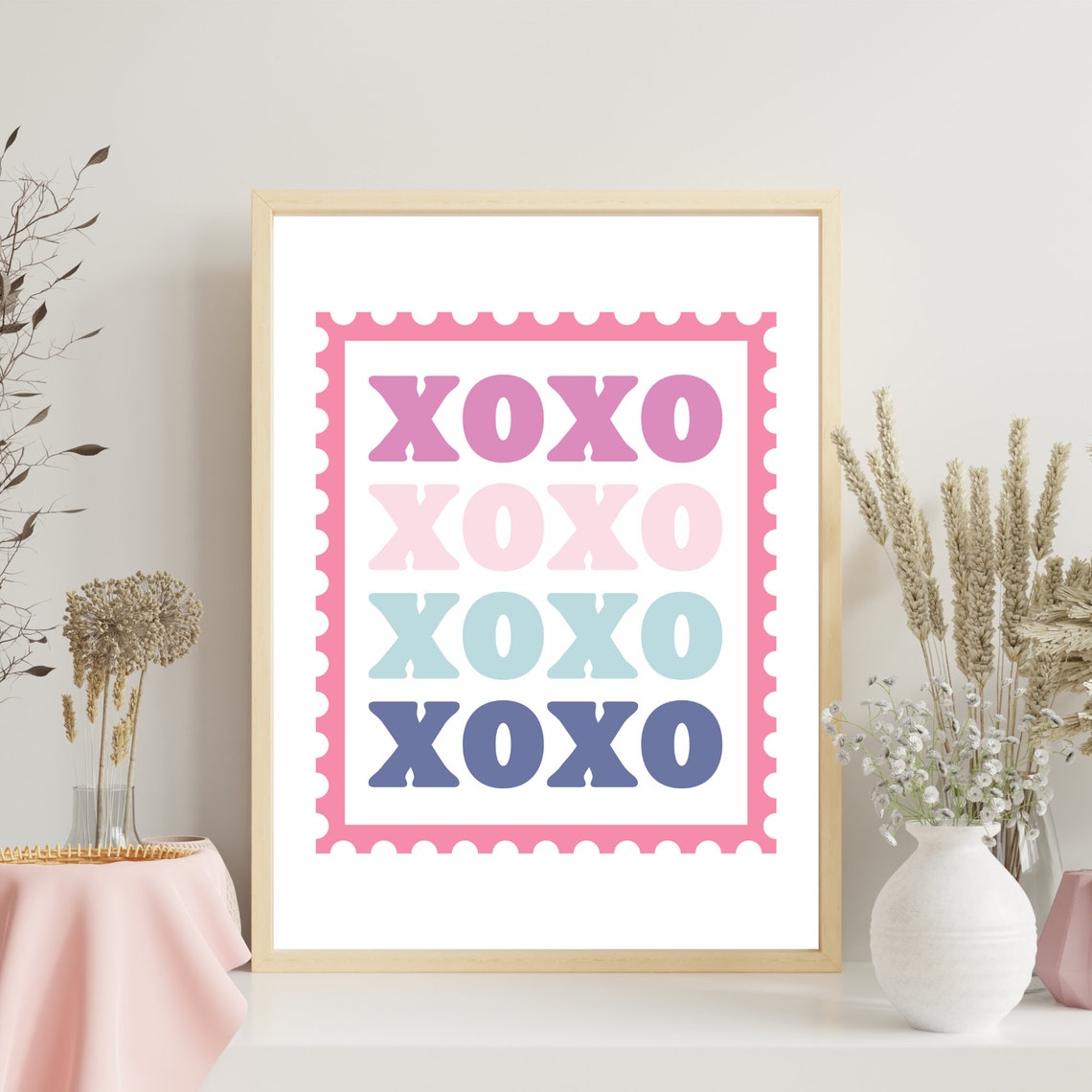 Xoxo Love Quote Love Print Xoxo Love Sign Valentines Day Wall Art Print Valentines Day Decor Nursery Decor Art Girls Room - Image 2