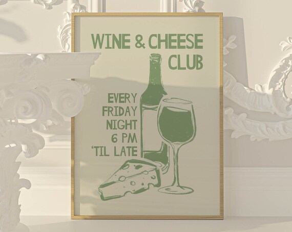 Sage Green Wall Art Kitchen Decor Wine Poster Kitchen Art Cute Home Poster Aesthetic Room Decor Kitchen Wall Art Trendy Apartment Decor