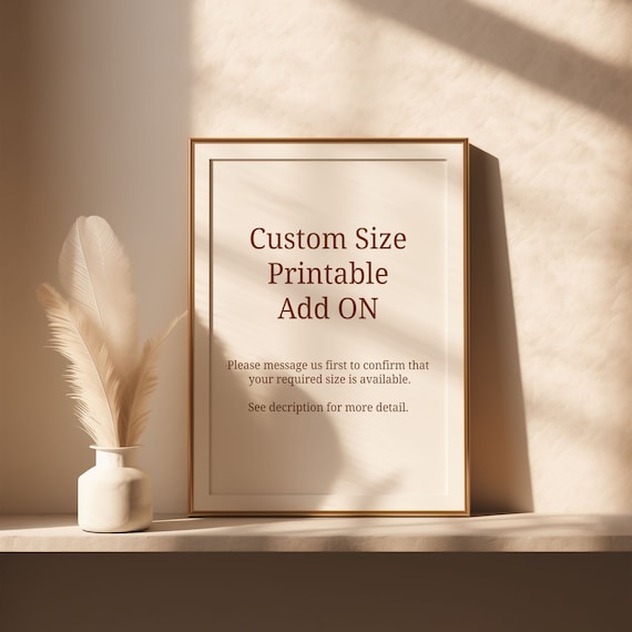 Custom Size Printable Art Add On Shop Service Size Upgrade Poster
