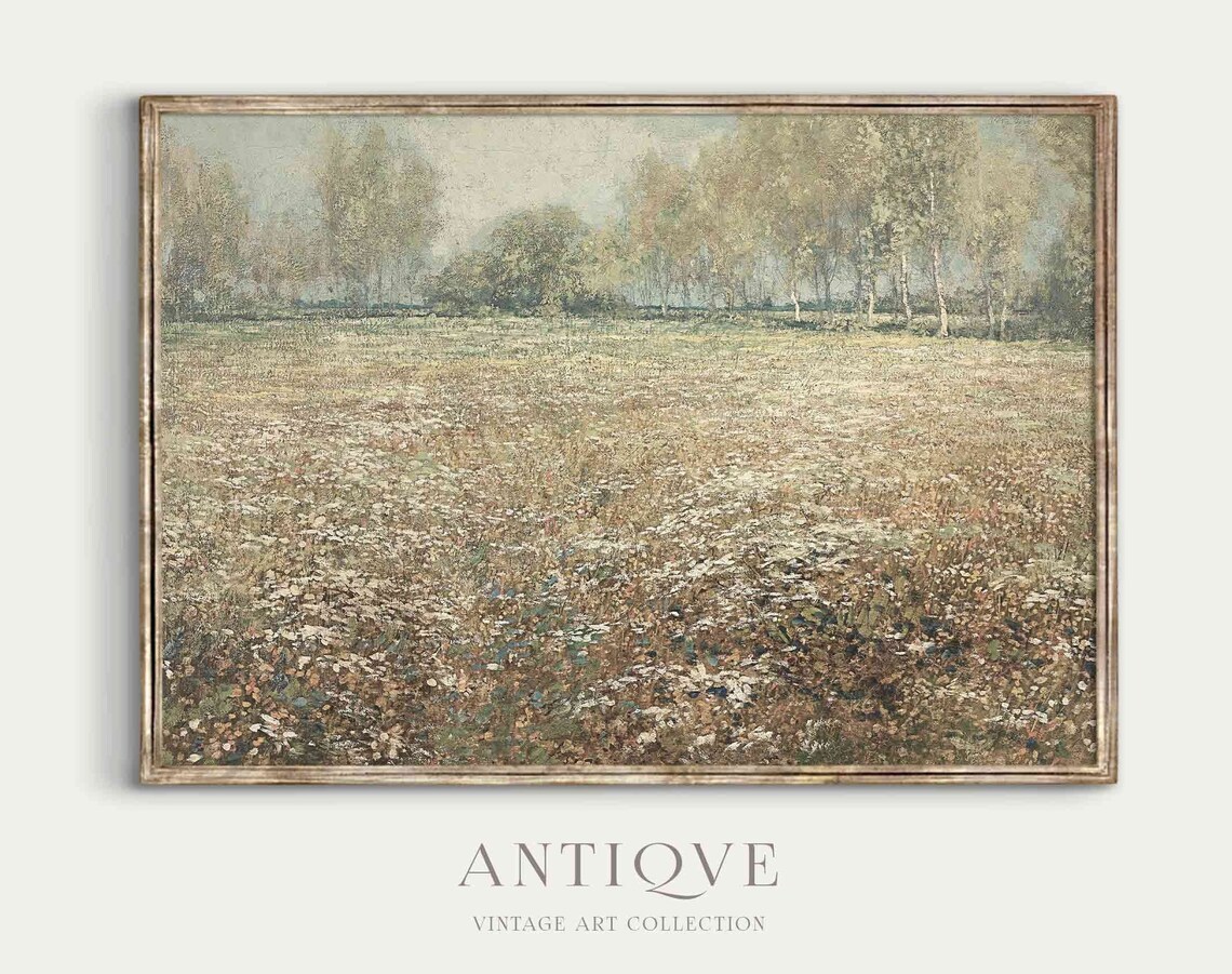 Muted Neutral Landscape Art Print, Country Decor