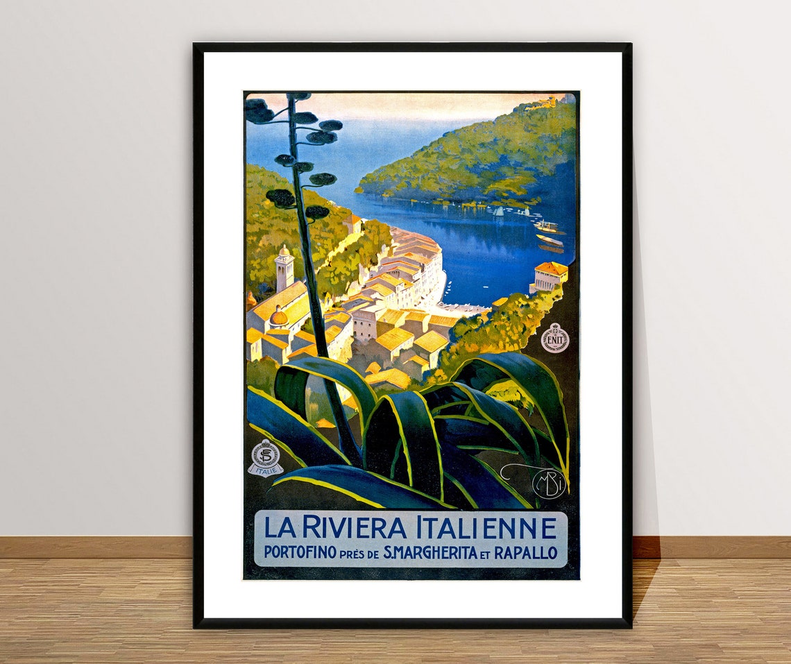La Riviera Italienne Portofino Italian Coast Travel Art Print - Image 2
