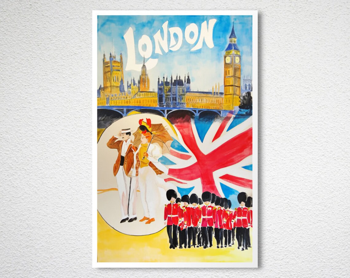 London England Vintage Travel Poster, Travel Poster - Image 2