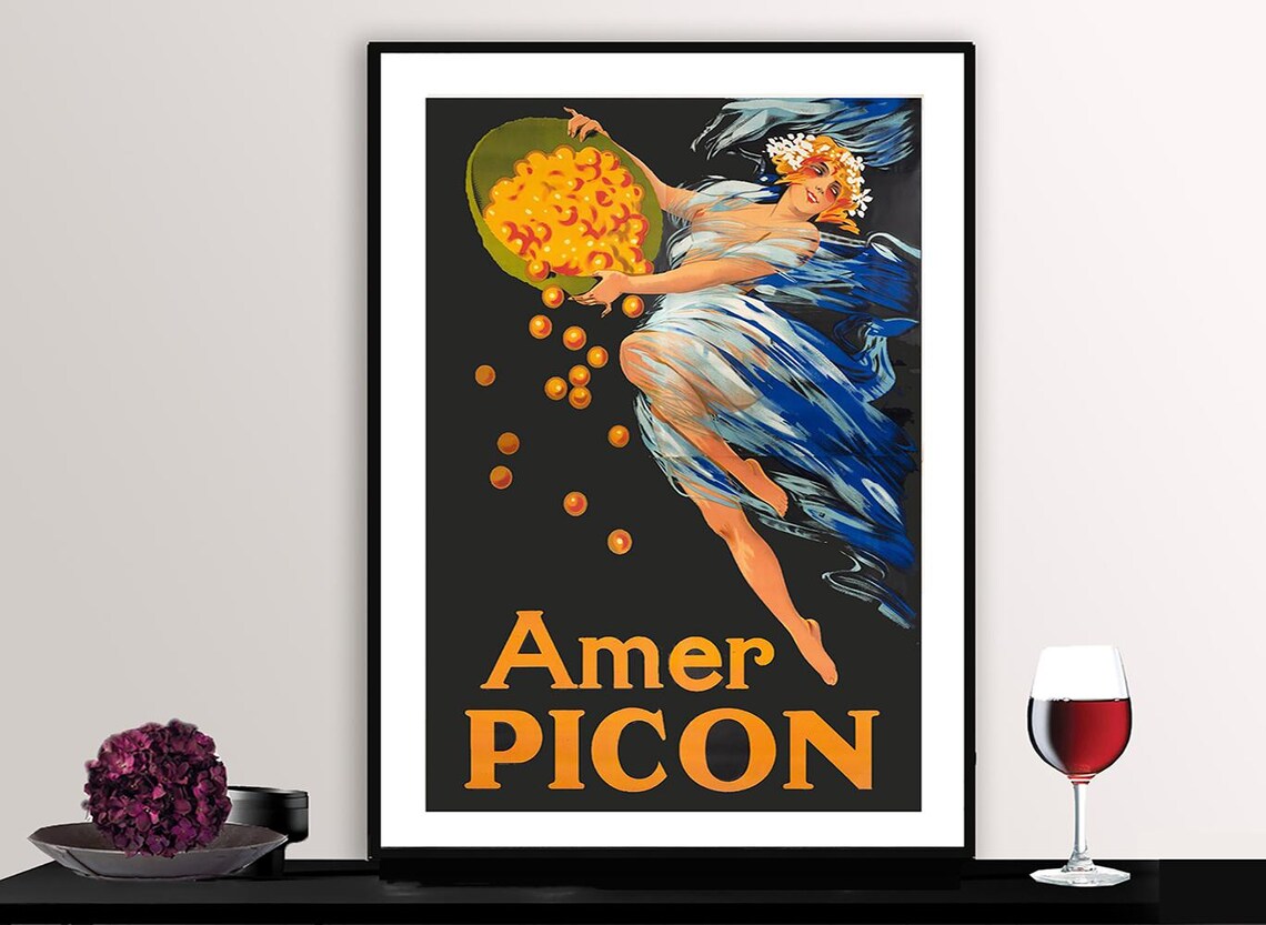 Amer Picon Vintage Fooddrink Poster, Bar Wall Art Print