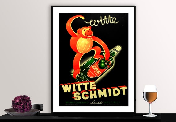 Witte Shcmidt Liqueur Digestive Vintage Fooddrink Poster Poster Print Or Print Gift Idea Wall Decor