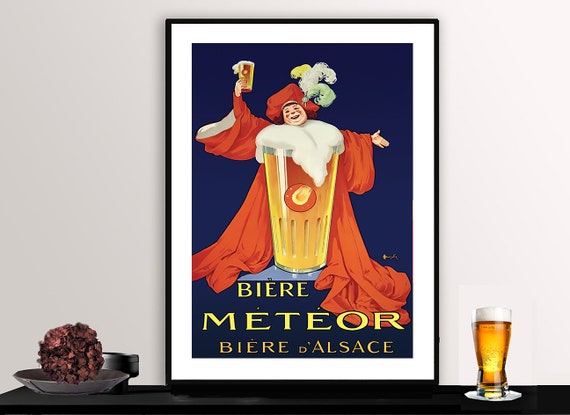 Biere Meteor Biere Dalsace Vintage Fooddrink Poster Poster Paper Or Print Gift Idea
