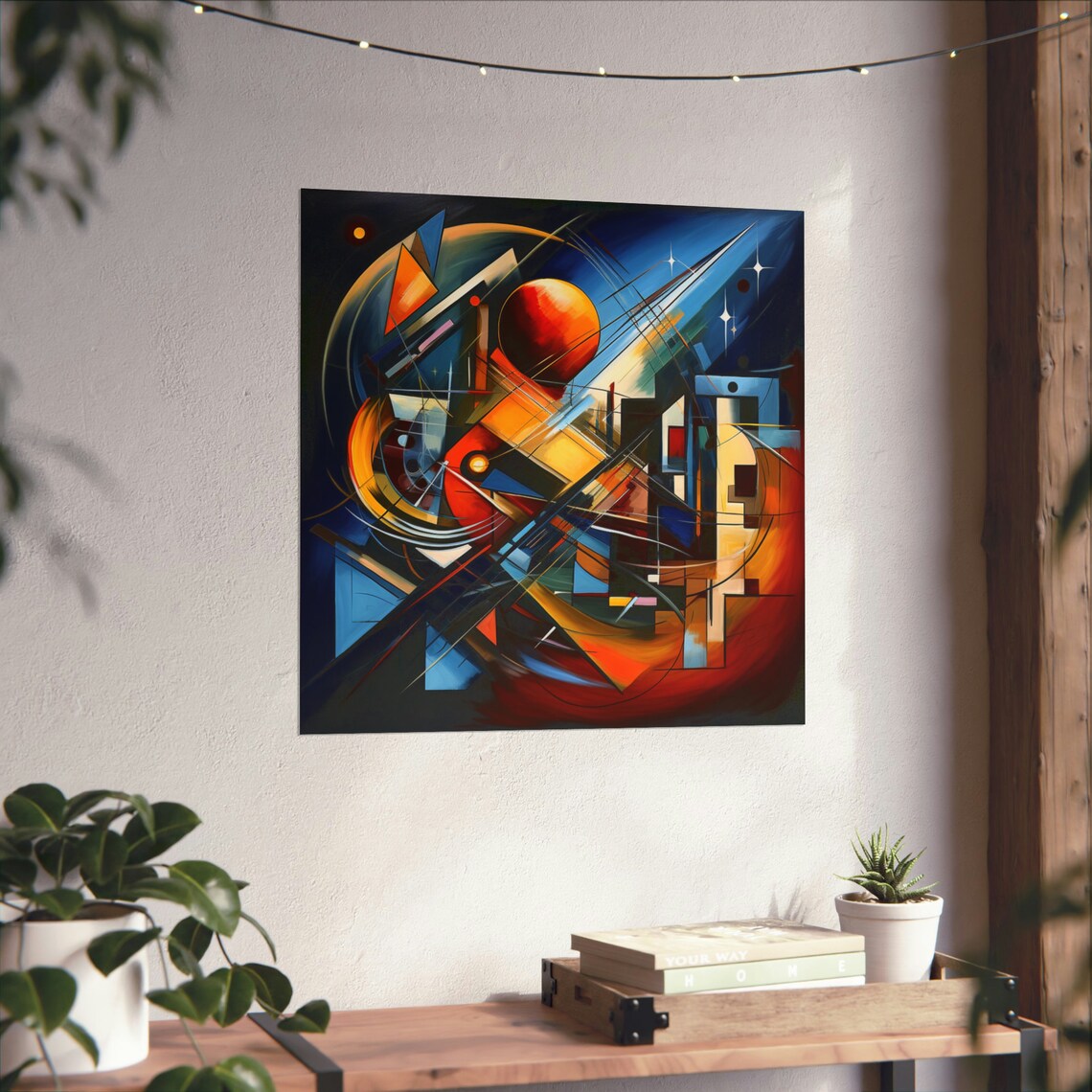 Futuristic Abstract Modern Geometric Shapes Poster