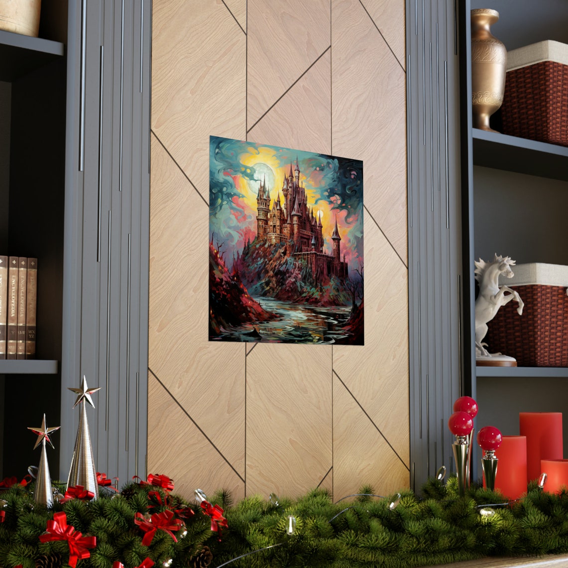 English Castle, Post-Impressionist Style Art Print - Image 3