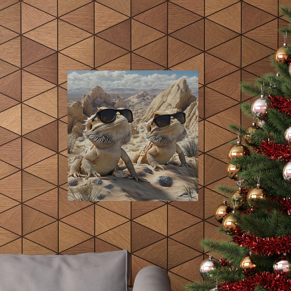 Cool Desert Bearded Dragons Poster Print, Reptile Lovers - Image 4